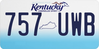 KY license plate 757UWB