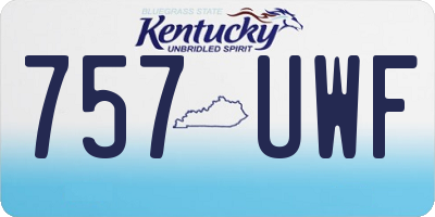 KY license plate 757UWF