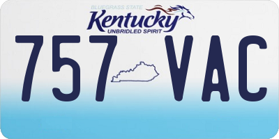 KY license plate 757VAC