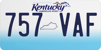 KY license plate 757VAF