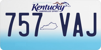 KY license plate 757VAJ