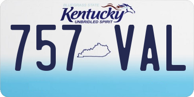 KY license plate 757VAL