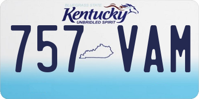 KY license plate 757VAM