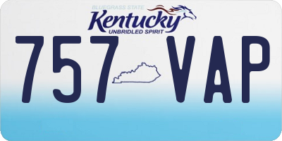 KY license plate 757VAP