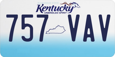 KY license plate 757VAV