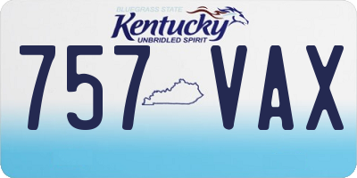 KY license plate 757VAX