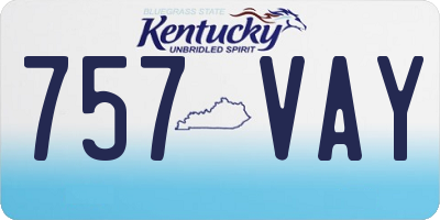 KY license plate 757VAY