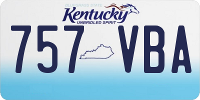 KY license plate 757VBA
