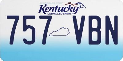 KY license plate 757VBN