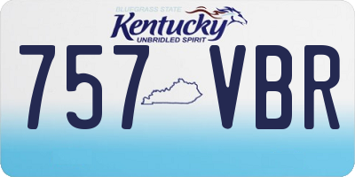 KY license plate 757VBR