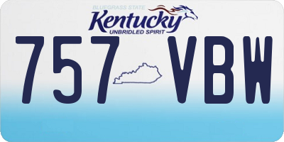 KY license plate 757VBW