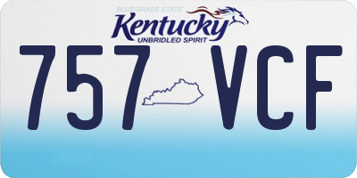 KY license plate 757VCF