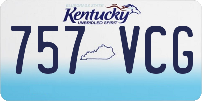 KY license plate 757VCG