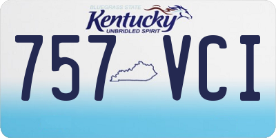 KY license plate 757VCI