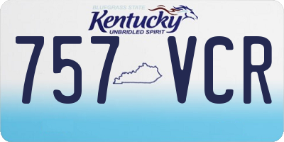 KY license plate 757VCR