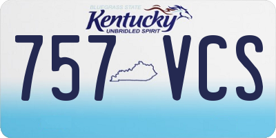 KY license plate 757VCS