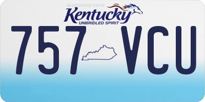 KY license plate 757VCU