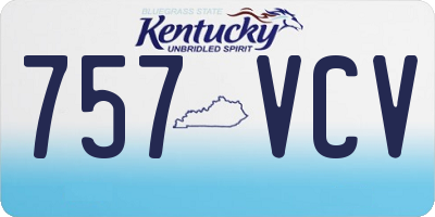 KY license plate 757VCV