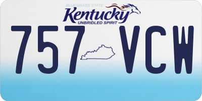 KY license plate 757VCW