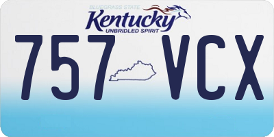 KY license plate 757VCX