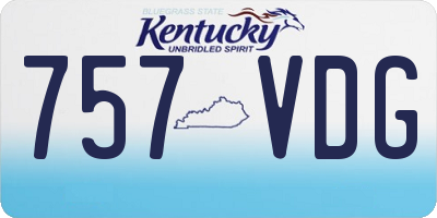 KY license plate 757VDG
