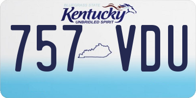 KY license plate 757VDU