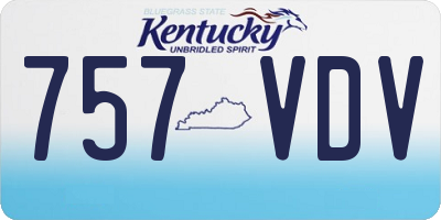 KY license plate 757VDV
