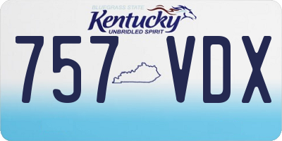 KY license plate 757VDX