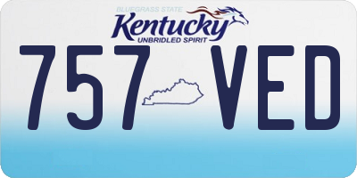 KY license plate 757VED