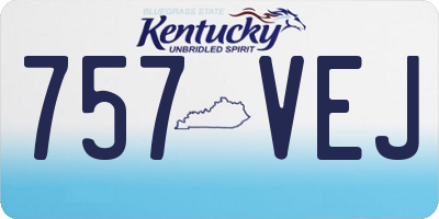 KY license plate 757VEJ