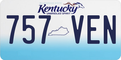 KY license plate 757VEN