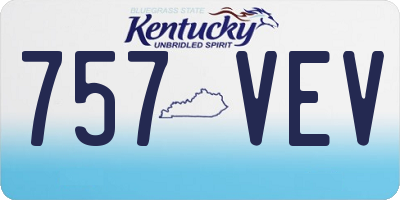 KY license plate 757VEV