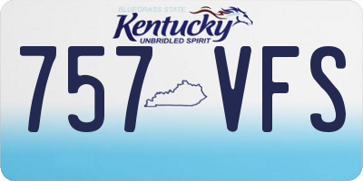 KY license plate 757VFS