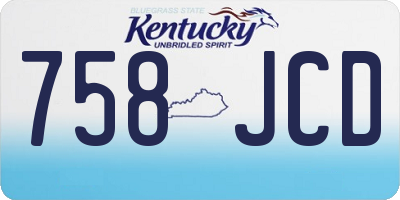 KY license plate 758JCD