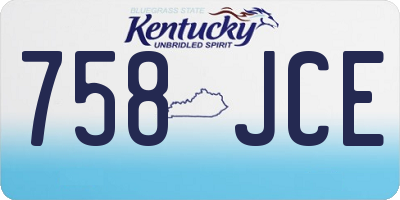 KY license plate 758JCE