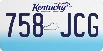 KY license plate 758JCG