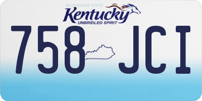 KY license plate 758JCI