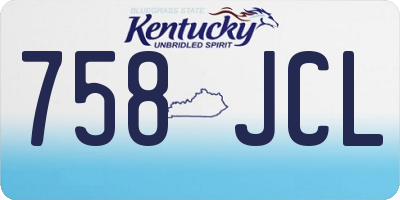 KY license plate 758JCL