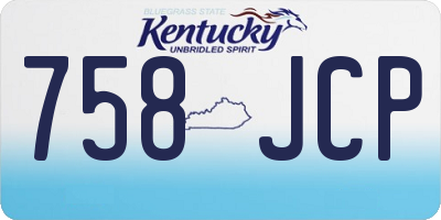 KY license plate 758JCP