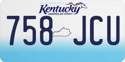 KY license plate 758JCU