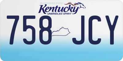 KY license plate 758JCY