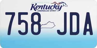 KY license plate 758JDA