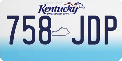 KY license plate 758JDP