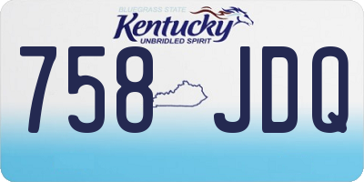 KY license plate 758JDQ