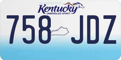 KY license plate 758JDZ
