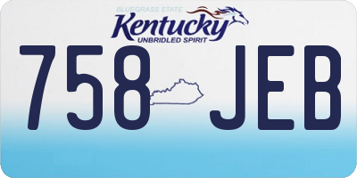 KY license plate 758JEB