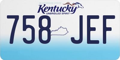 KY license plate 758JEF