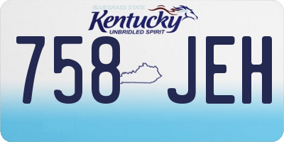 KY license plate 758JEH