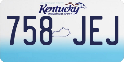 KY license plate 758JEJ