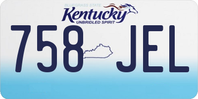 KY license plate 758JEL